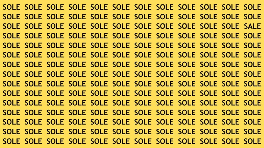 Brain Test: If you have Hawk Eyes Find the Word Sale among Sole in 18 Secs