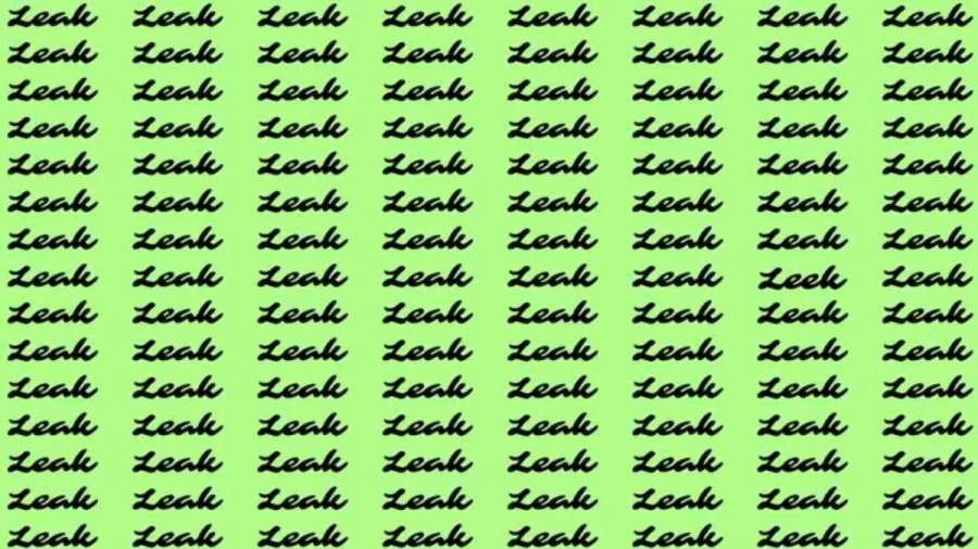 Observation Skill Test: If you have Eagle Eyes find the word Leek among Leak in 15 Secs