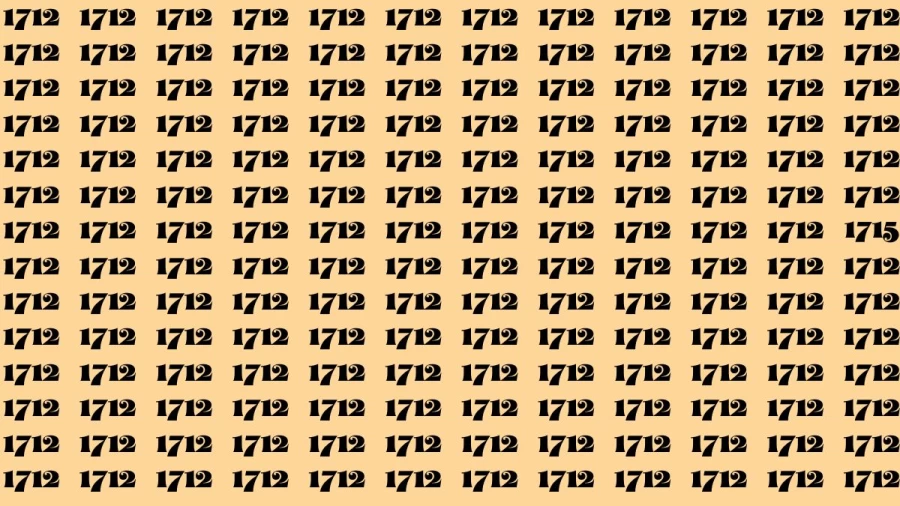 Observation Brain Test: If you have Keen Eyes Find the Number 1715 among 1712 in 15 Secs