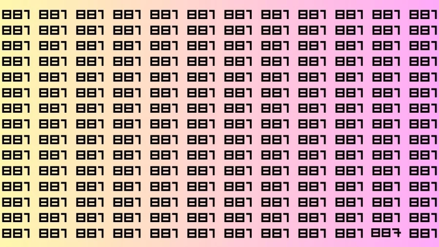 Observation Brain Test: If you have Sharp Eyes Find the Number 887 among 881 in 20 Secs