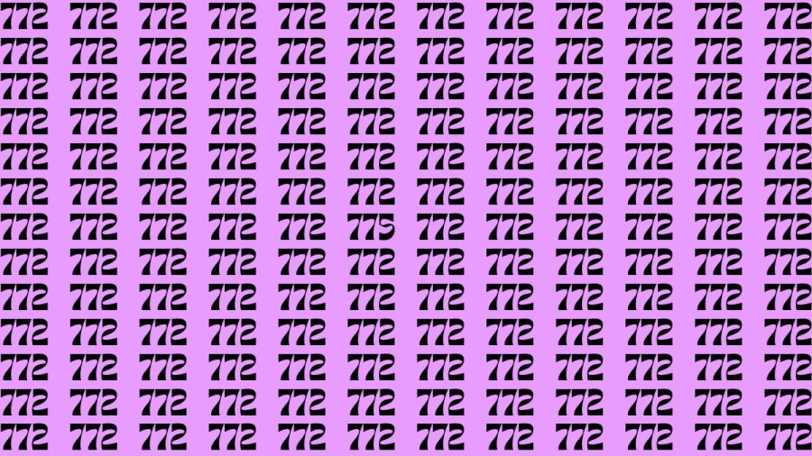 Observation Brain Test: If you have Keen Eyes Find the Number 775 among 772 in 15 Secs