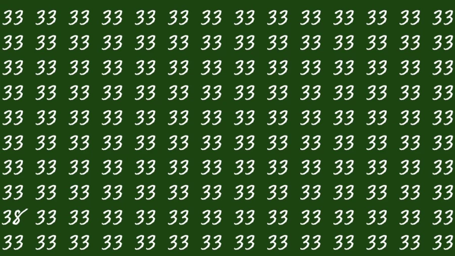 Observation Brain Test: If you have Eagle Eyes Find the Number 38 among 33 in 12 Secs