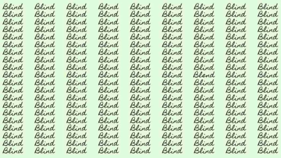 Optical Illusion: If you have Eagle Eyes find the Word Blend among Blind in 10 Secs