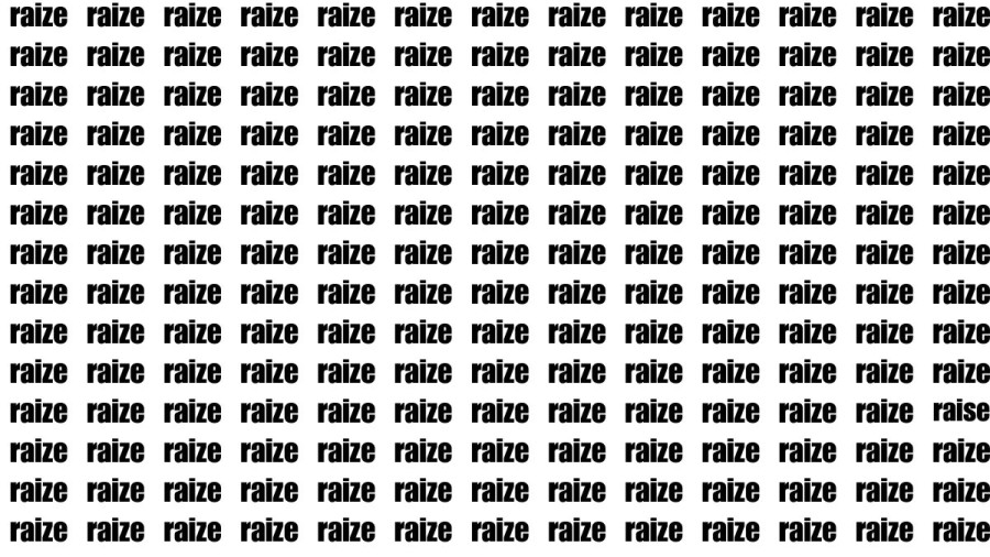 Observation Brain Test: If you have Hawk Eyes Find the Word Raise among Raize In 15 Secs