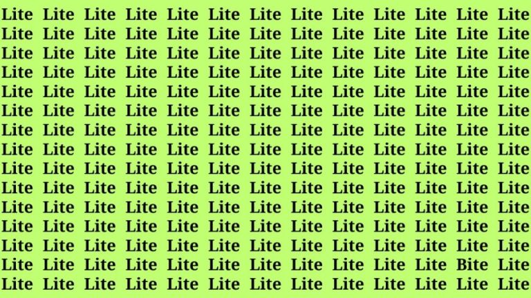 Brain Teaser: If you have Sharp Eyes Find the Word Bite among Lite in 15 Secs