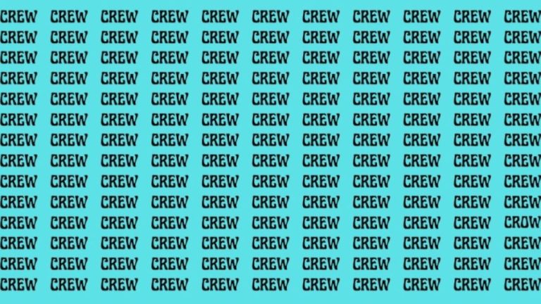 Brain Test: If you have Eagle Eyes Find the Word Crow among Crew in 12 Secs