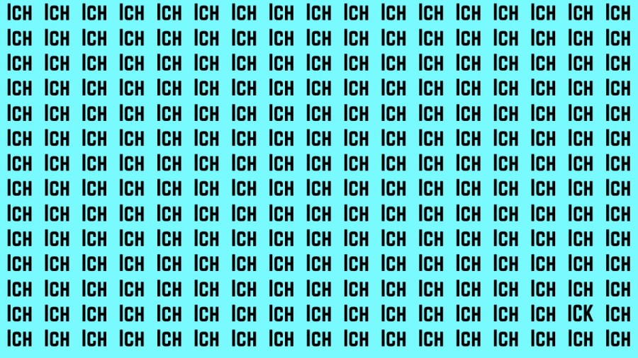 Brain Test: If you have Sharp Eyes Find the Word Ick among Ich in 15 Secs