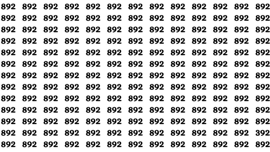 Observation Brain Test: If you have Hawk Eyes Find the Number 392 among 892 in 15 Secs