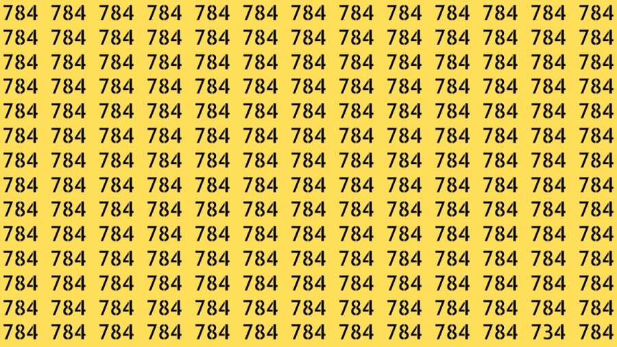 Observation Brain Test: If you have Keen Eyes Find the Number 734 among 784 in 15 Secs