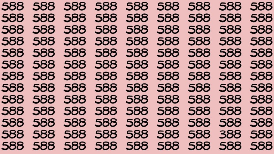 Observation Brain Test: If you have Keen Eyes Find the Number 388 among 588 in 15 Secs