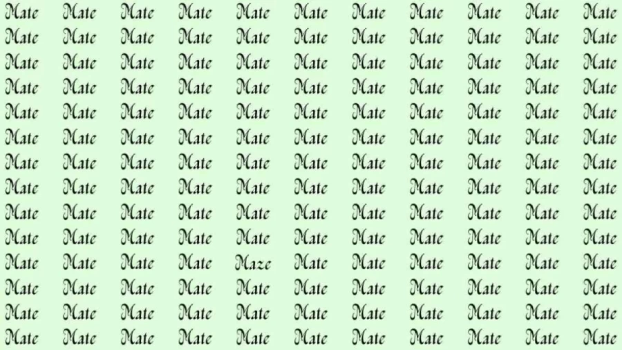 Observation Skill Test: If you have Eagle Eyes find the Word Maze among Mate in 5 Secs