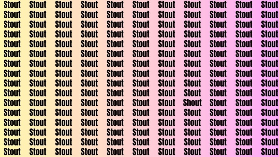 Observation Brain Test: If you have Sharp Eyes Find the Word Shout among Stout in 15 Secs