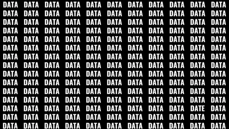 Optical Illusion: If you have Hawk Eyes Find the Word Date among Data in 12 Secs