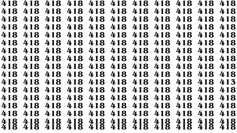 Observation Brain Test: If you have Keen Eyes Find the Number 413 among 418 in 15 Secs