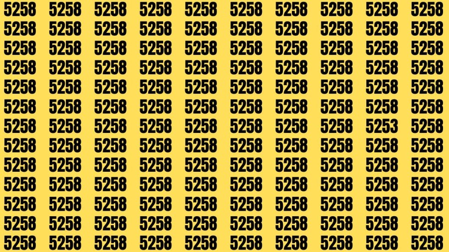 Brain Test: If you have Eagle Eyes Find the Number 5253 among 5258 in 15 Secs