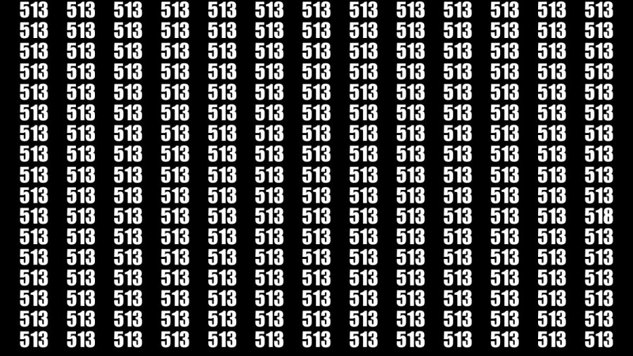 Observation Brain Test: If you have Keen Eyes Find the Number 518 among 513 in 15 Secs