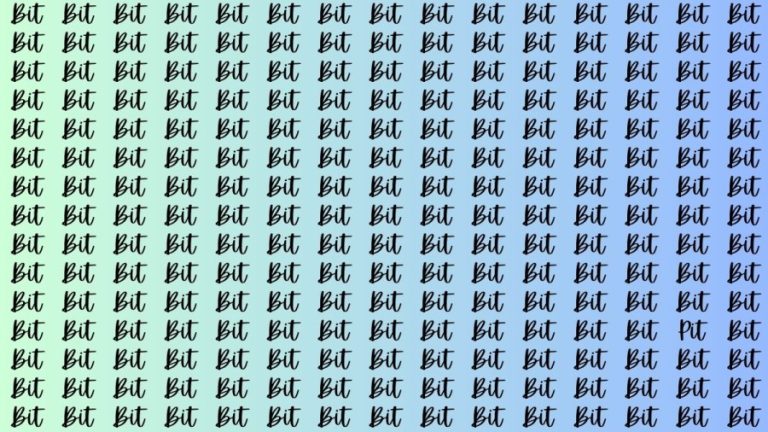 Brain Test: If you have Eagle Eyes Find the Word Pit among Bit in 15 Secs