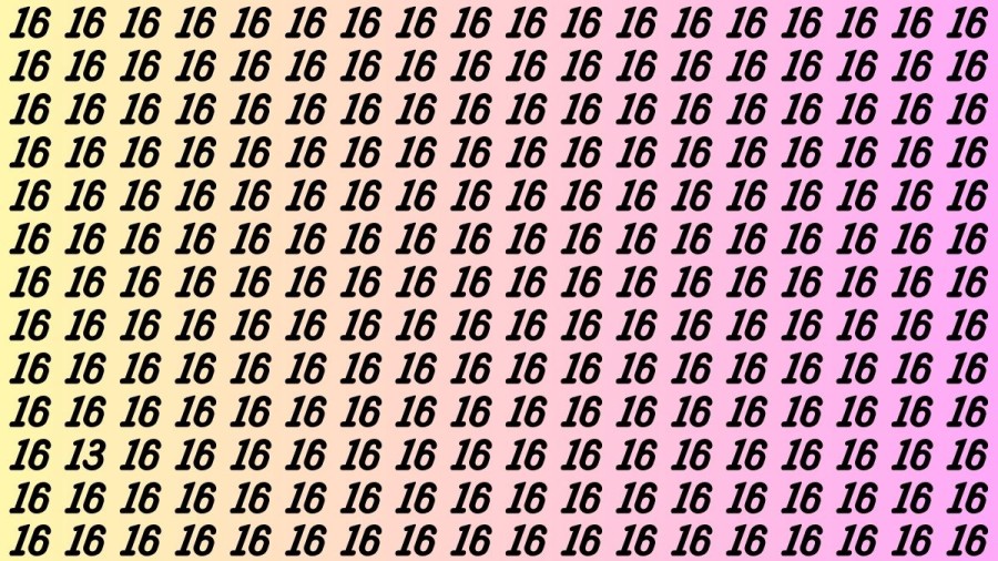 Optical Illusion: If you have Keen Eyes Find the Number 13 among 16 in 15 Secs