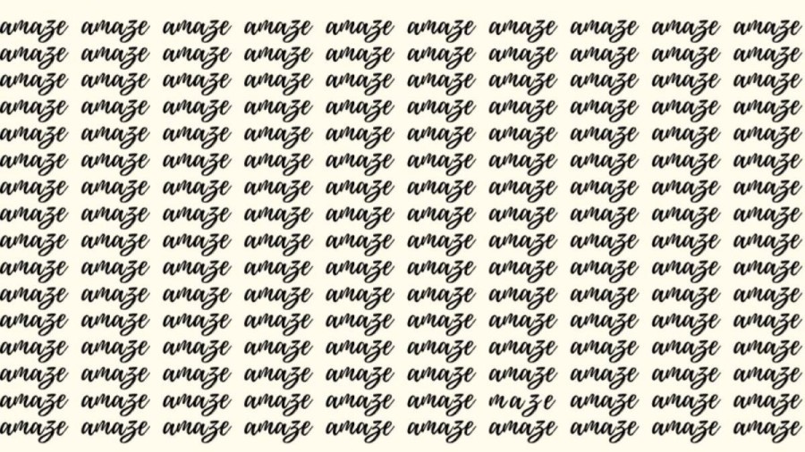 Observation Skill Test: If you have Eagle Eyes find the Word Maze among Amaze in 20 Secs