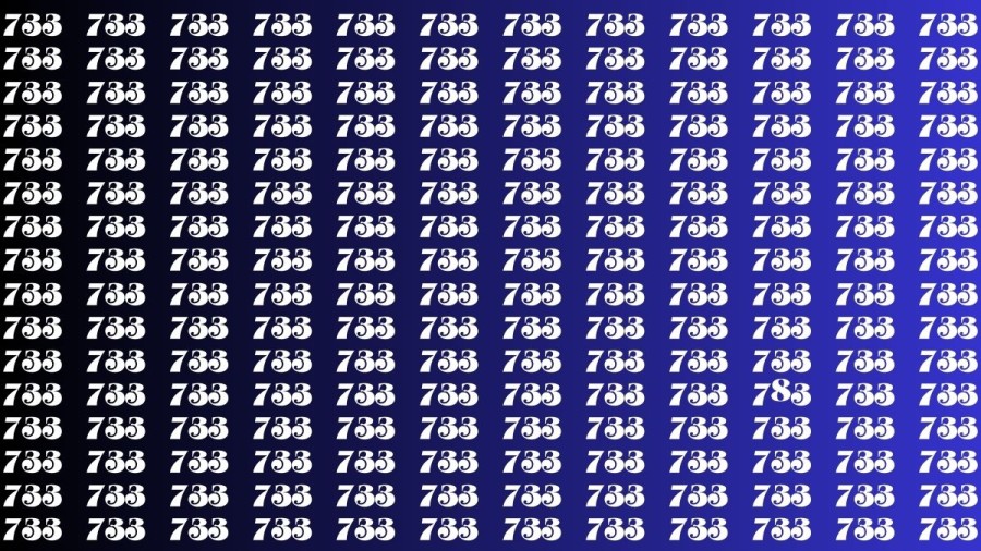 Observation Brain Test: If you have Keen Eyes Find the Number 783 among 733 in 15 Secs