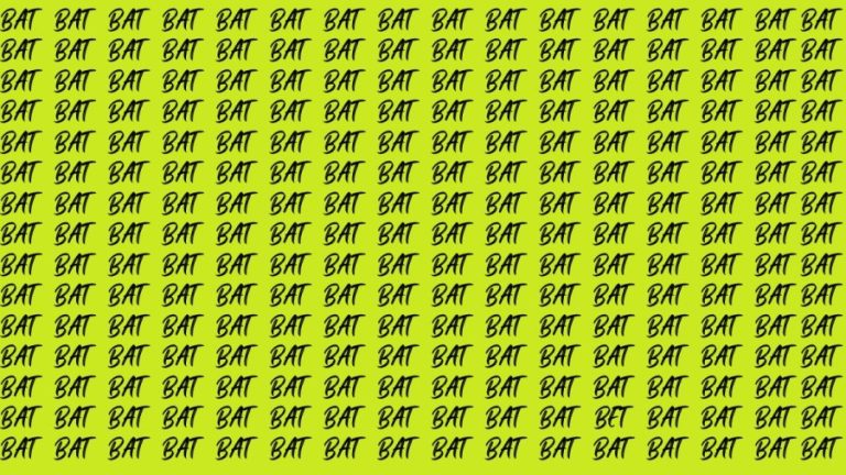 Observation Brain Test: If you have Sharp Eyes Find the Word Bet among Bat in 20 Secs