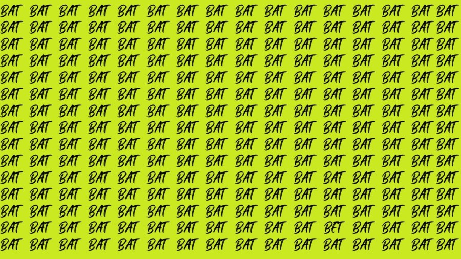 Observation Brain Test: If you have Sharp Eyes Find the Word Bet among Bat in 20 Secs