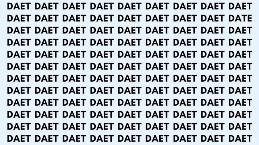 Observation Brain Test: If You Have Hawk Eyes Find The Word Date In 22 Secs