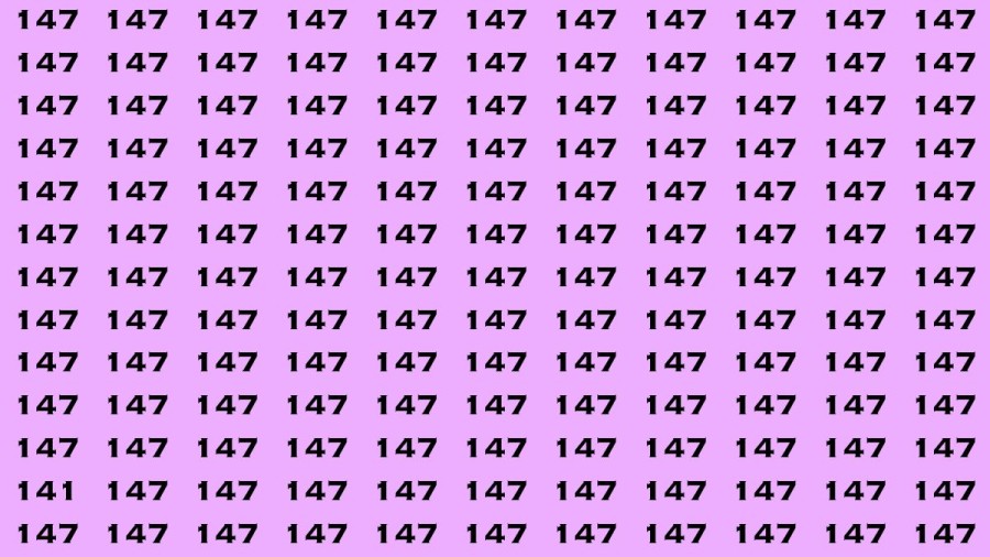 Observation Brain Test : If you have Keen Eyes Find the Number 141 among 147 in 15 Secs