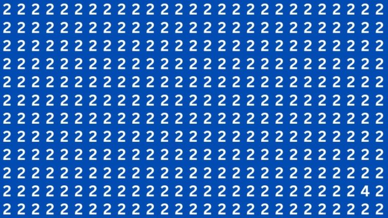 Observation Brain Test: If you have Eagle Eyes Find the Number 4 among 2 in 12 Secs