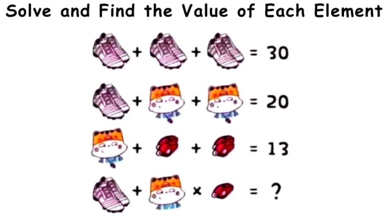 Brain Teaser: Solve and Find the Value of Each Element || Interesting Math Puzzle