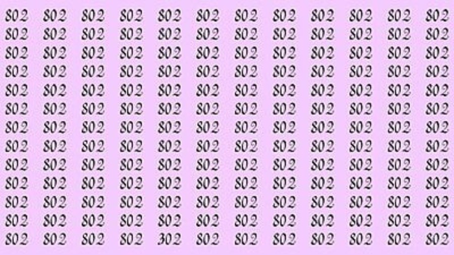 Observation Brain Test: If you have Sharp Eyes Find the Number 302 among 802 in 20 Secs