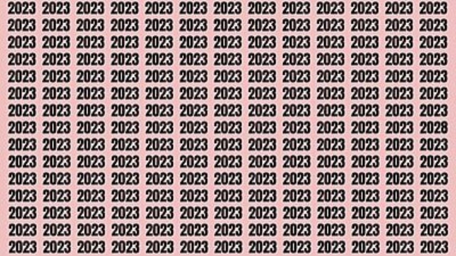 Observation Brain Test: If you have Keen Eyes Find the Number 2028 among 2023 in 15 Secs