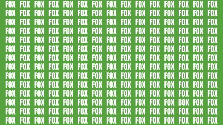 Observation Brain Test: If you have Eagle Eyes Find the Word Box among Fox in 12 Secs