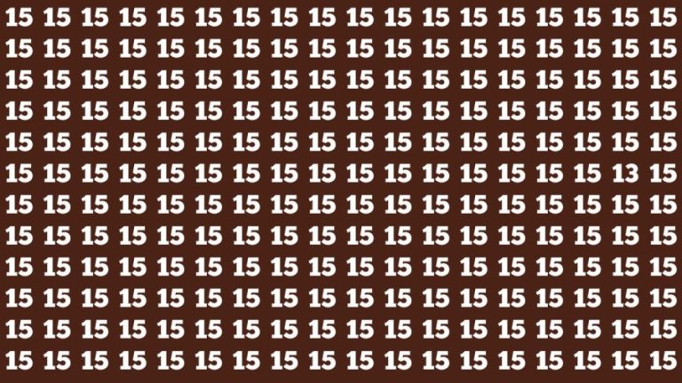 Optical Illusion: If you have Eagle Eyes Find the Number 13 among 15 in 12 Secs