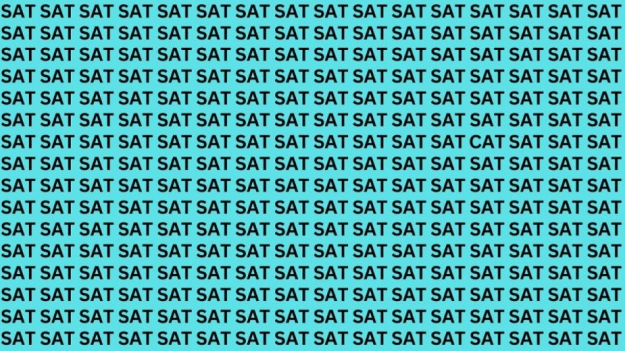 Optical Illusion: If you have Eagle Eyes Find the Word CAT among SAT in 13 Secs