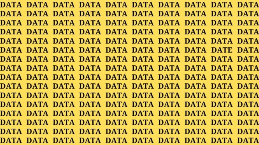 Brain Teaser: If you have Hawk Eyes Find the Word Date among Data in 12 Secs