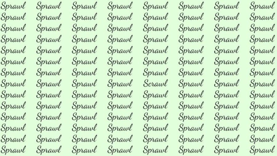 Observation Skill Test: If you have Eagle Eyes find the Word Scrawl among Sprawl in 20 Secs