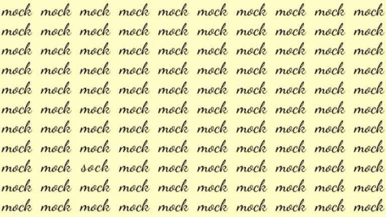 Observation Brain Test: If you have Hawk Eyes find the Word Sock among Mock in 20 Secs