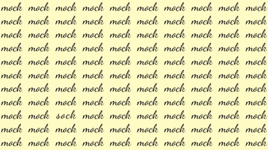 Observation Brain Test: If you have Hawk Eyes find the Word Sock among Mock in 20 Secs