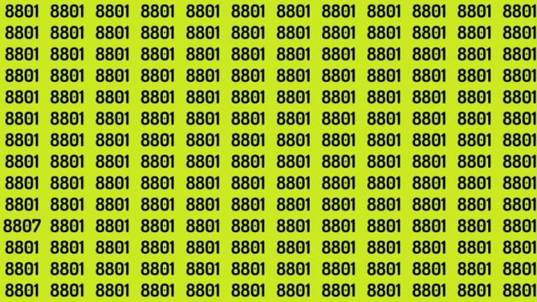 Observation Brain Test: If you have Keen Eyes Find the Number 8807 among 8801 in 15 Secs