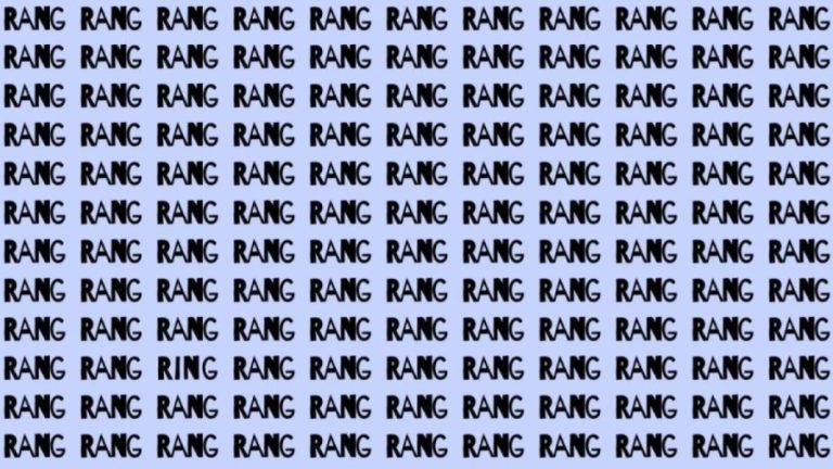 Brain Test: If you have Hawk Eyes find the Word Ring among Rang in 20 Secs