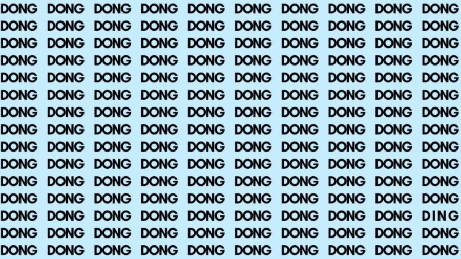 Observation Brain Test: If you have Sharp Eyes find the Word Ding among Dong in 20 Secs