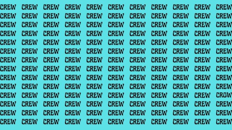 Observation Brain Test: If you have Eagle Eyes Find the Word Crow among Crew in 12 Secs