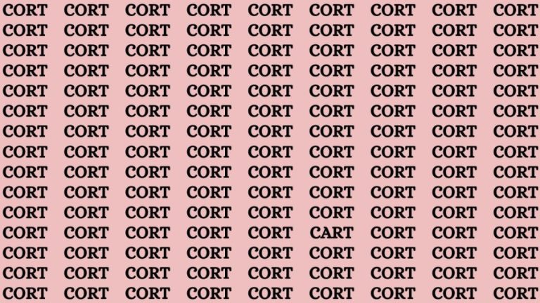 Brain Teaser: If you have Hawk Eyes Find the Word Cart among Cort in 15 Secs