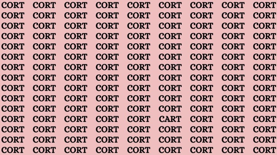 Brain Teaser: If you have Hawk Eyes Find the Word Cart among Cort in 15 Secs