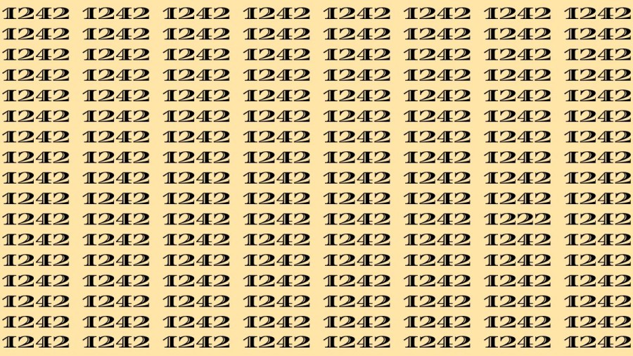 Observation Brain Test: If you have Keen Eyes Find the Number 1222 among 1242 in 15 Secs