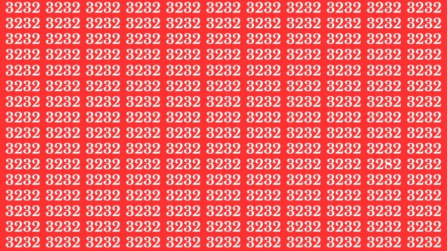 Observation Brain Test: If you have Eagle Eyes Find the Number 3282 among 3232 in 12 Secs