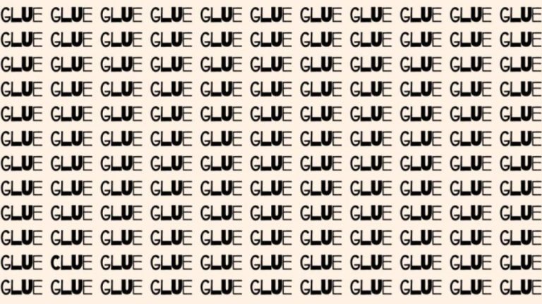 Observation Skill Test: If you have Eagle Eyes find the Word Clue among Glue in 20 Secs