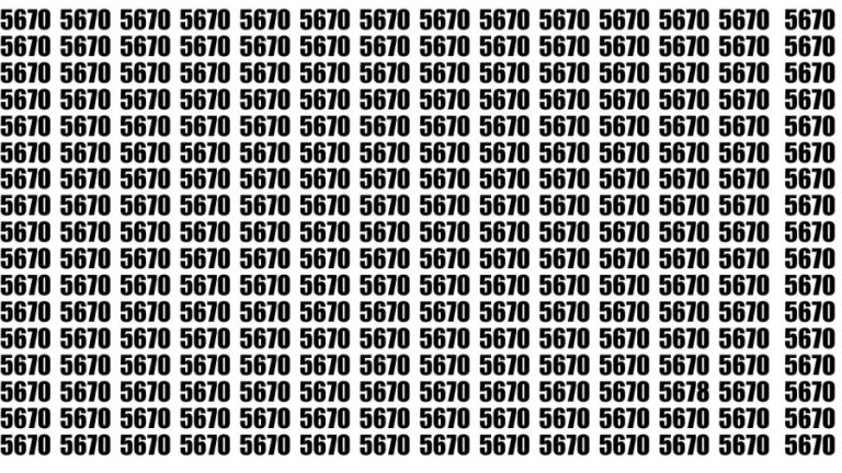 Observation Brain Test: If you have Eagle Eyes Find the Number 5678 among 5670 in 15 Secs