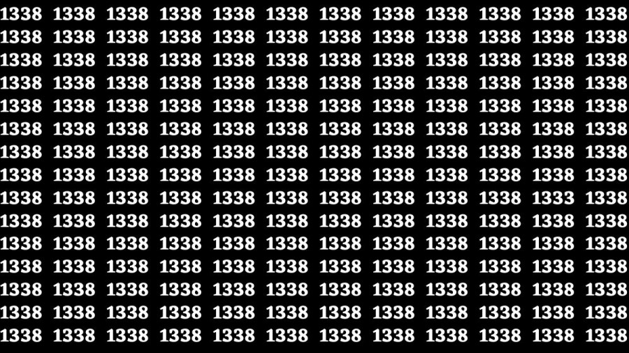 Observation Brain Test: If you have Sharp Eyes Find the Number 1333 among 1338 in 20 Secs